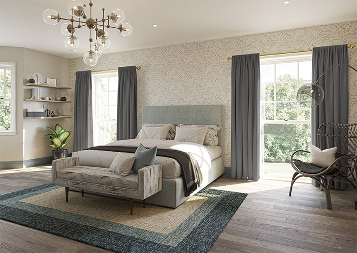 Akoya Faux Silk, Lustre Slate Grey - Made to Measure Curtains - Image 8